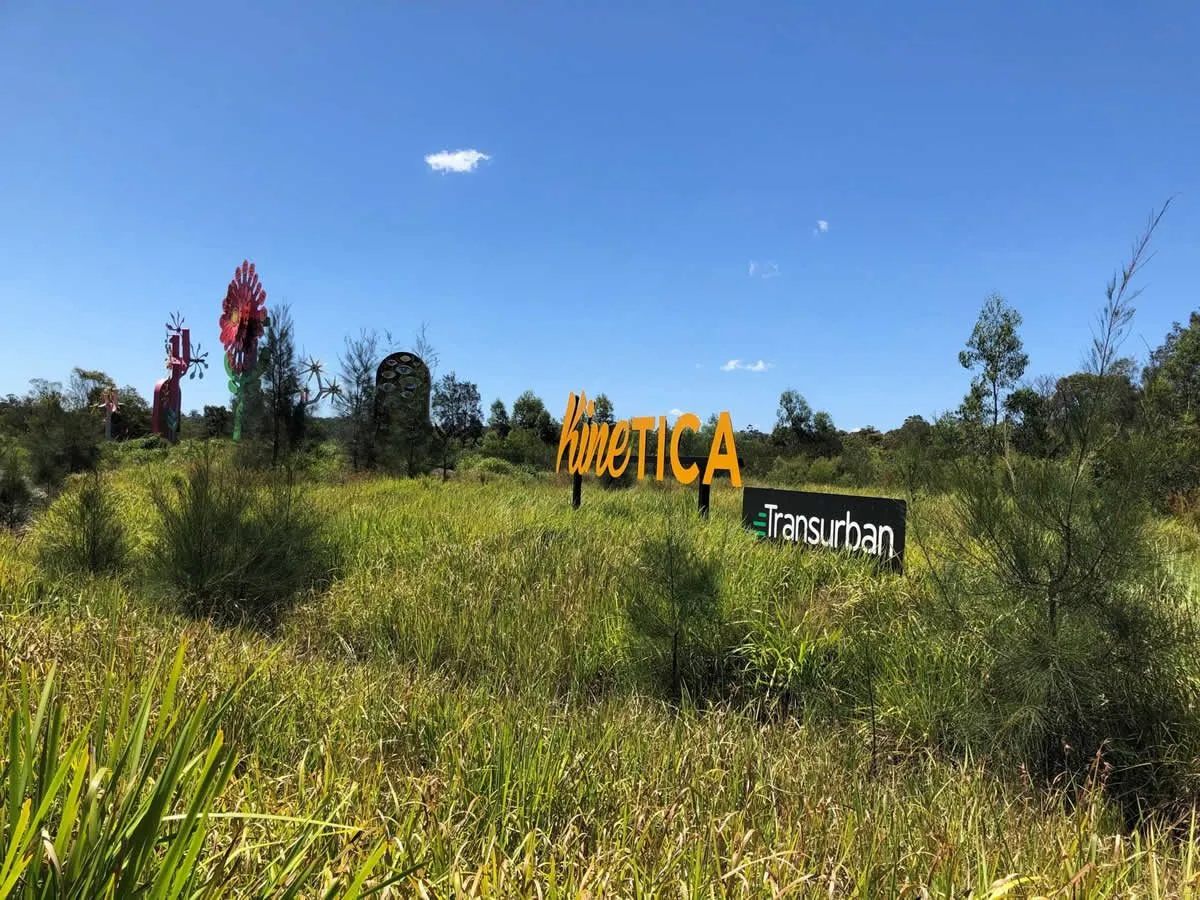 Partial view of Kinetica Art Installation from M2 motorway