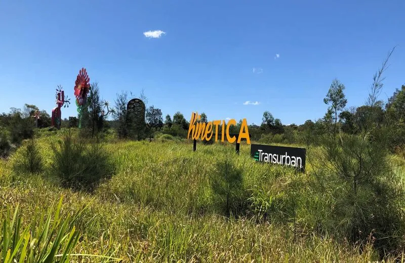 Partial view of Kinetica Art Installation from M2 motorway