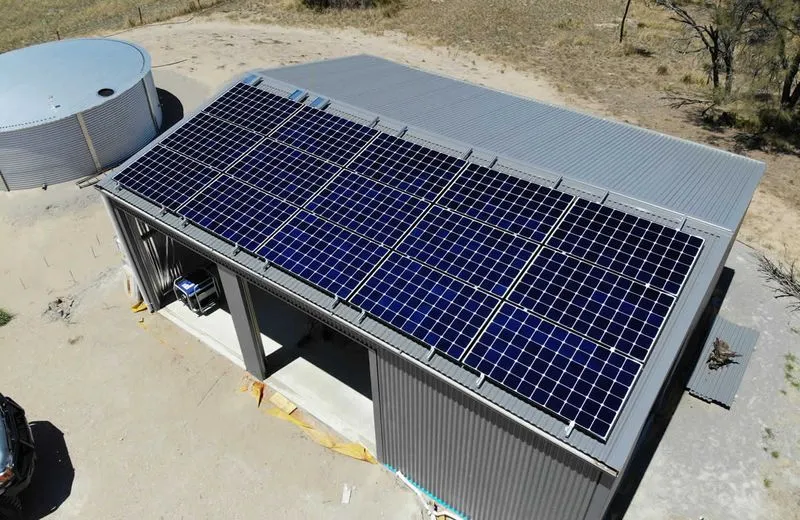 Solar panels for off-grid system on Hindmarsh Island