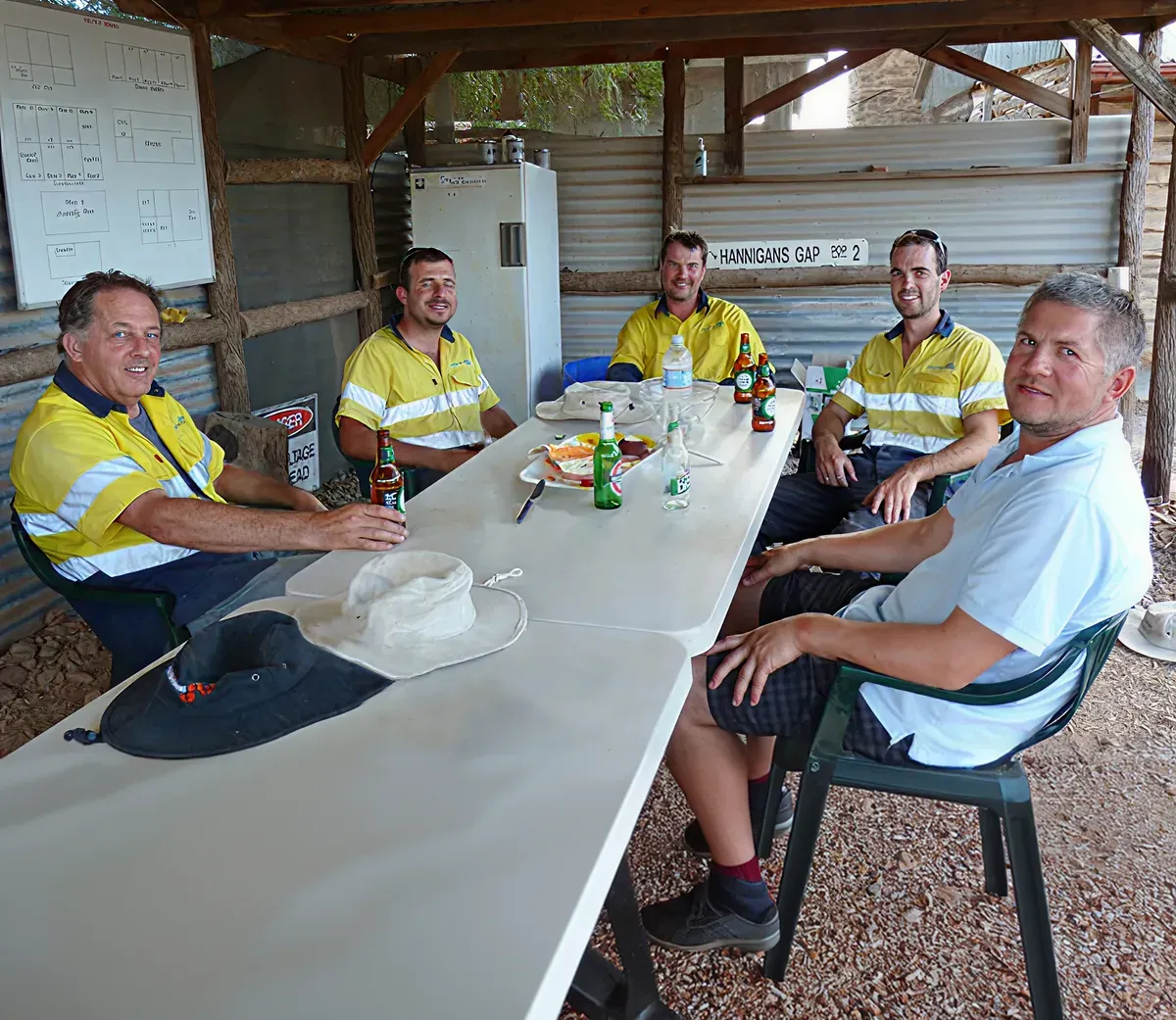 Off-Grid Energy Australia team at an outdoor table