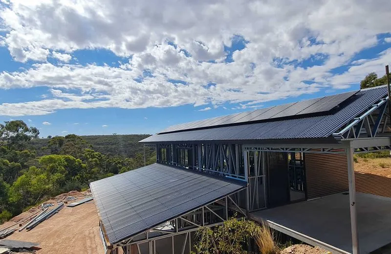 Solar panels on new home on the property