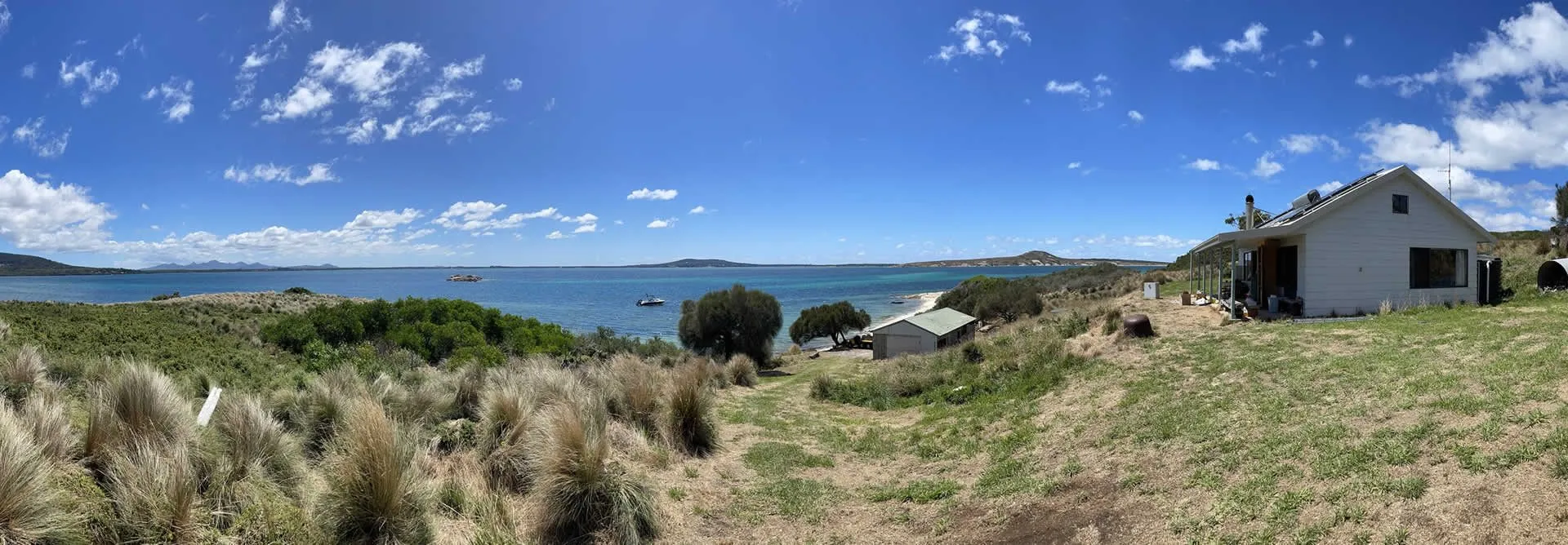 Shack with off-grid system on Little Dog island
