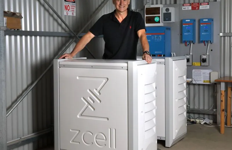 Alan Noble with his ZCell batteries