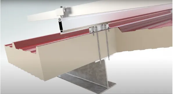 Sandwich-type roof panel with solar fixing brackets