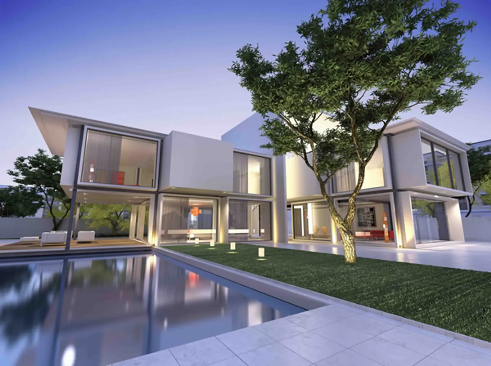 Luxury home with large solar power system