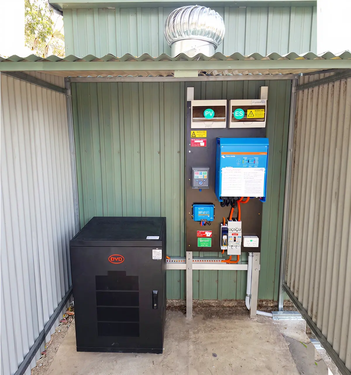 Battery storage installation layout