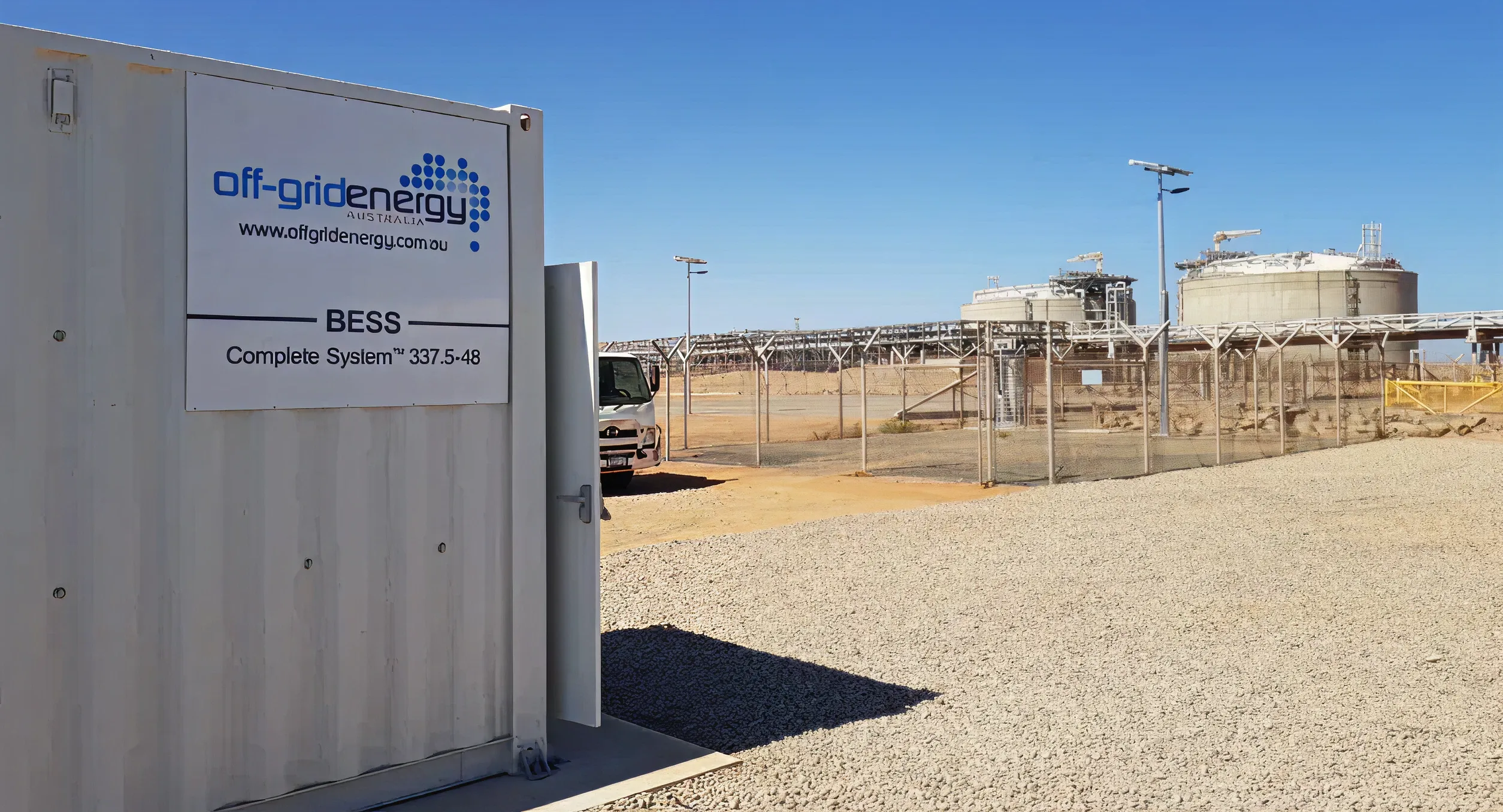 Containerised hybrid power system at a remote mining site