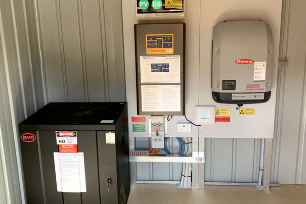 Battery bank and inverter for off-grid solar system in Beaufort