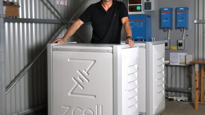 Alan Noble with his ZCell batteries