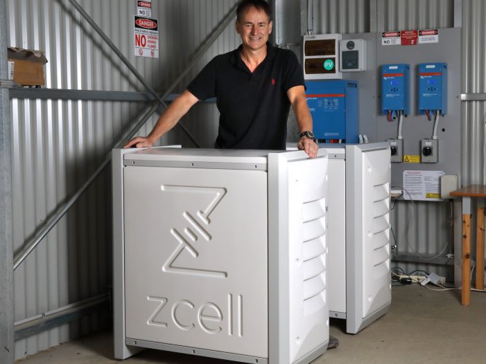 Alan Noble with his ZCell batteries