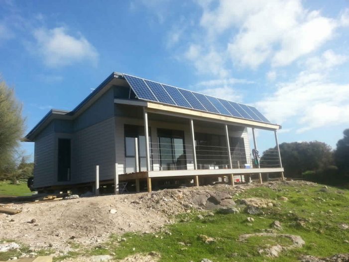 Solar panels on eco-holiday home