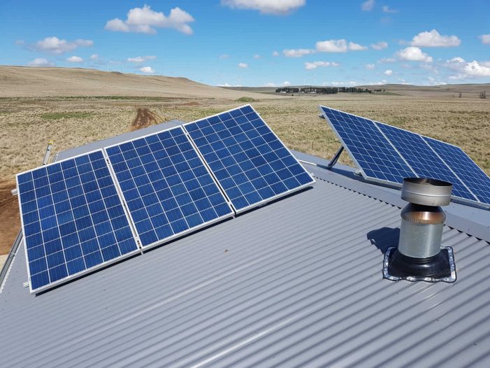 Solar panels for small off-grid system on the farm